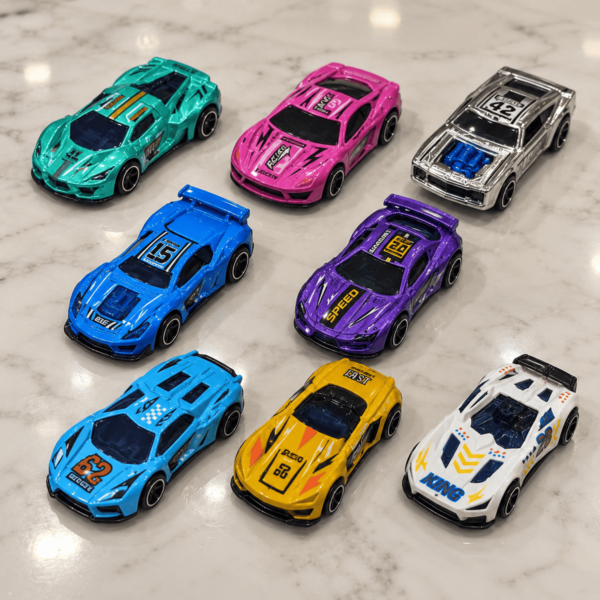 8 Pcs Metal Racing Car Set for Kids – Die Cast Mini Sports Cars Toy Pack