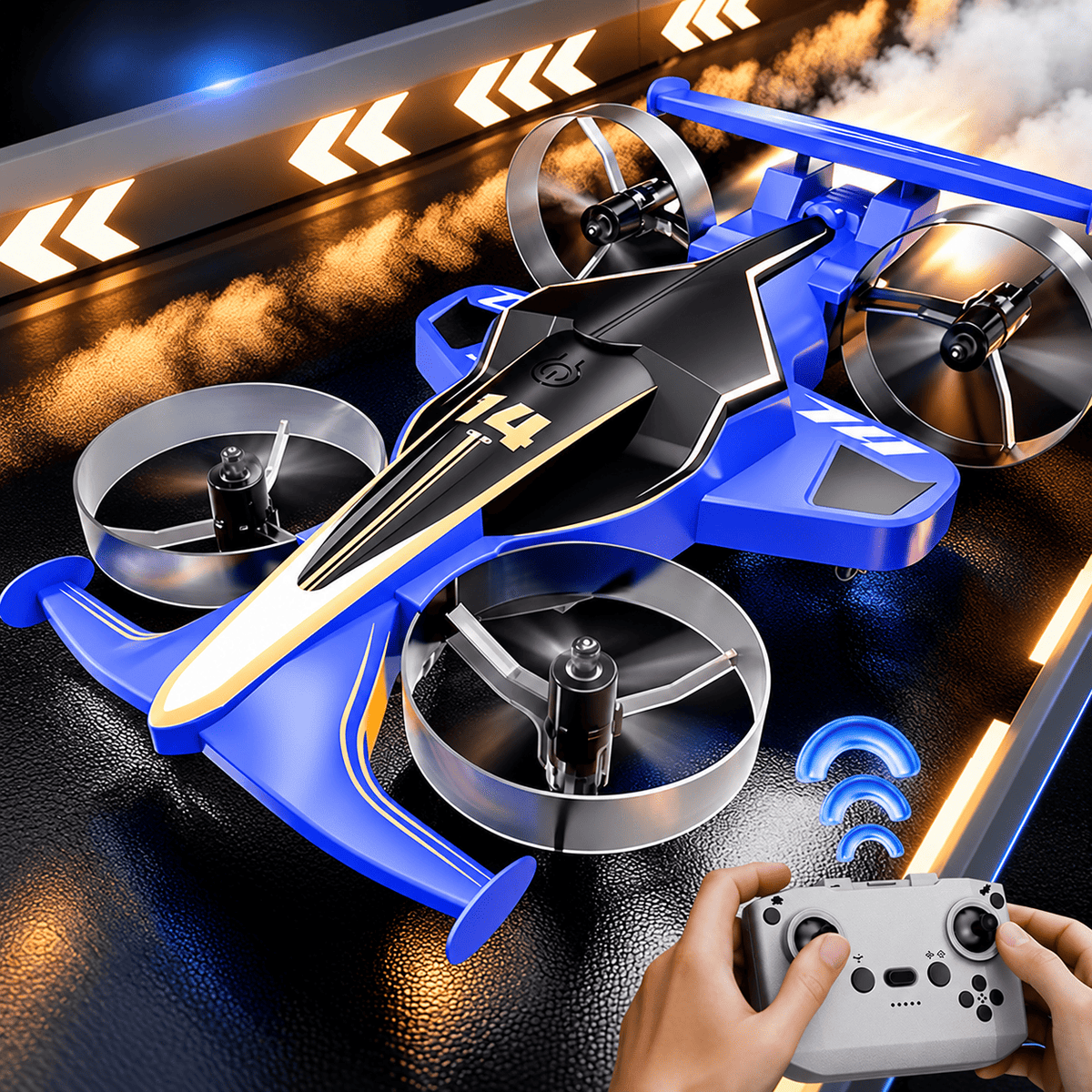 RC Flying Car Aircraft for Kids Remote Control Drift Flyer with 360° Stunts