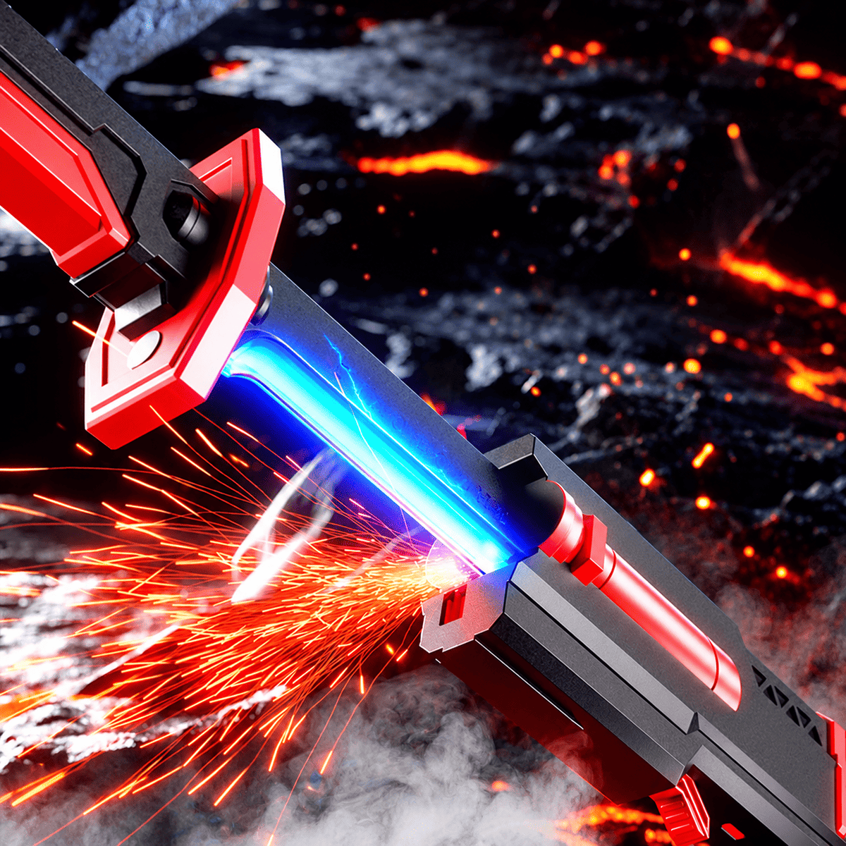Galaxy Spark Battle Sword Toy with RGB Lights, Sound, Mist & Spark Effects