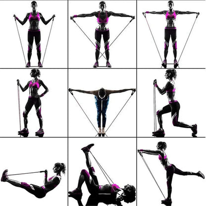 11 Piece Resistance Bands Set Natural Latex Workout Exercise Tubes Kit