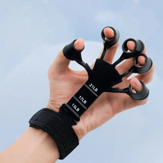 5-Finger Silicone Hand Grip Strengthener Wrist & Finger Exerciser Hand Therapy Trainer