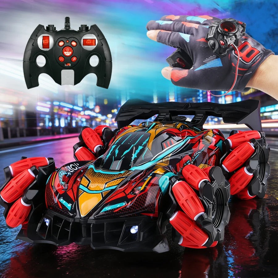 4WD RC Stunt Car with Spray, Mecanum Wheels, LED Lights & Sound – 2.4GHz Remote Control Drift Car for Kids