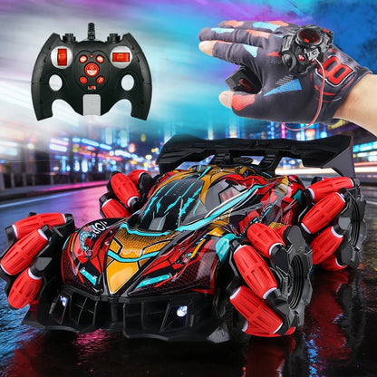 4WD RC Stunt Car with Spray, Mecanum Wheels, LED Lights & Sound – 2.4GHz Remote Control Drift Car for Kids