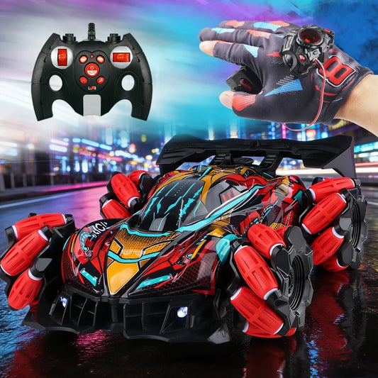 4WD RC Stunt Car with Spray, Mecanum Wheels, LED Lights & Sound – 2.4GHz Remote Control Drift Car for Kids