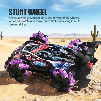 4WD RC Stunt Car with Spray, Mecanum Wheels, LED Lights & Sound – 2.4GHz Remote Control Drift Car for Kids