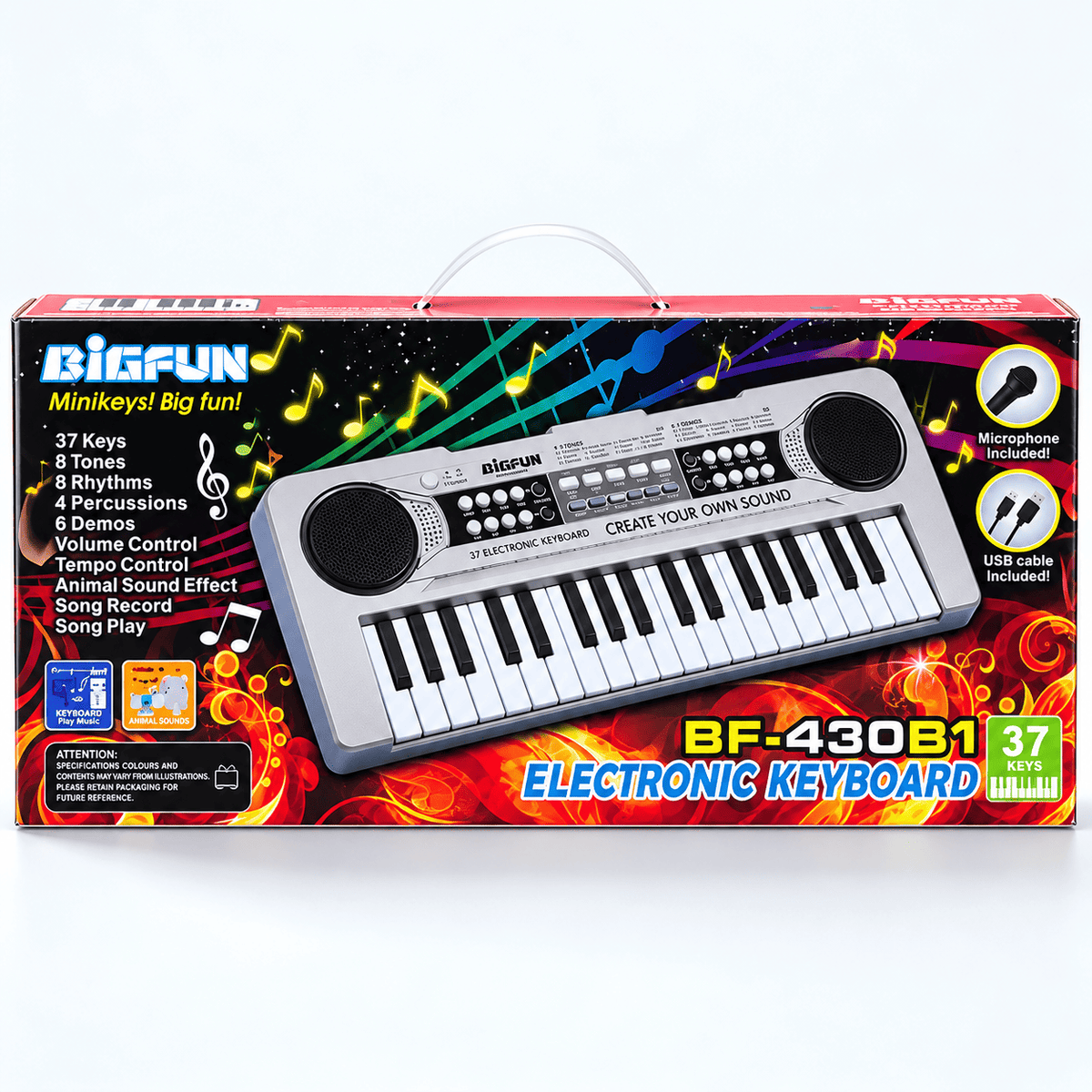 37 Keys Electronic Keyboard Piano for Kids with Microphone & USB