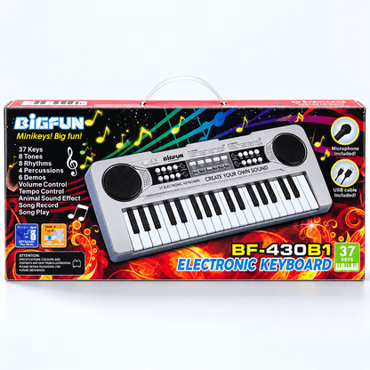37 Keys Electronic Keyboard Piano for Kids with Microphone & USB
