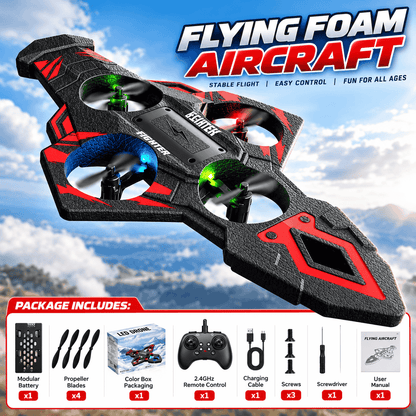 Sword Style RC Flying Foam Aircraft Drone with LED Lights & 2.4GHz Remote Control