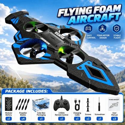 Sword Style RC Flying Foam Aircraft Drone with LED Lights & 2.4GHz Remote Control