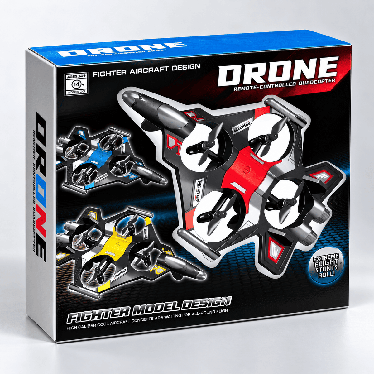 Remote Control Fighter Drone for Kids RC Quadcopter Aircraft with Stunt Flip & Remote