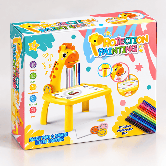 Giraffe Projection Drawing Table for Kids Painting Projector Toy with 12 Color Pens