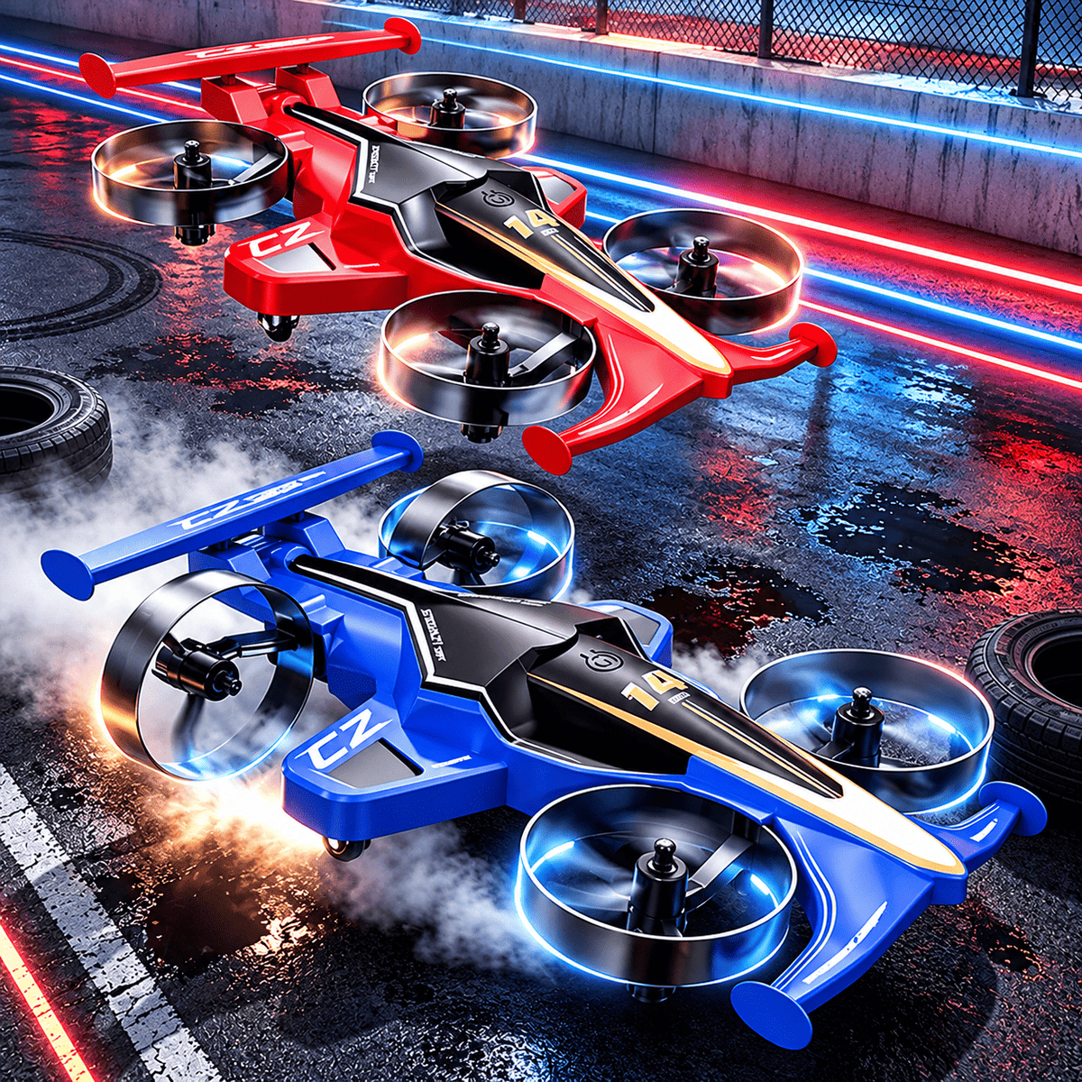 RC Flying Car Aircraft for Kids Remote Control Drift Flyer with 360° Stunts