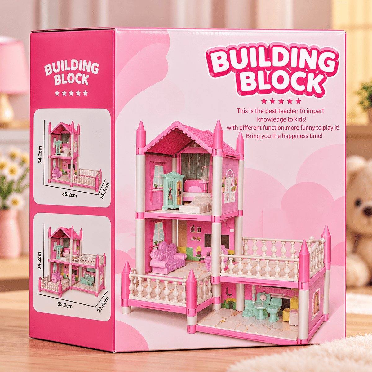 DIY Doll House Villa Playset with Furniture & Accessories for Girls