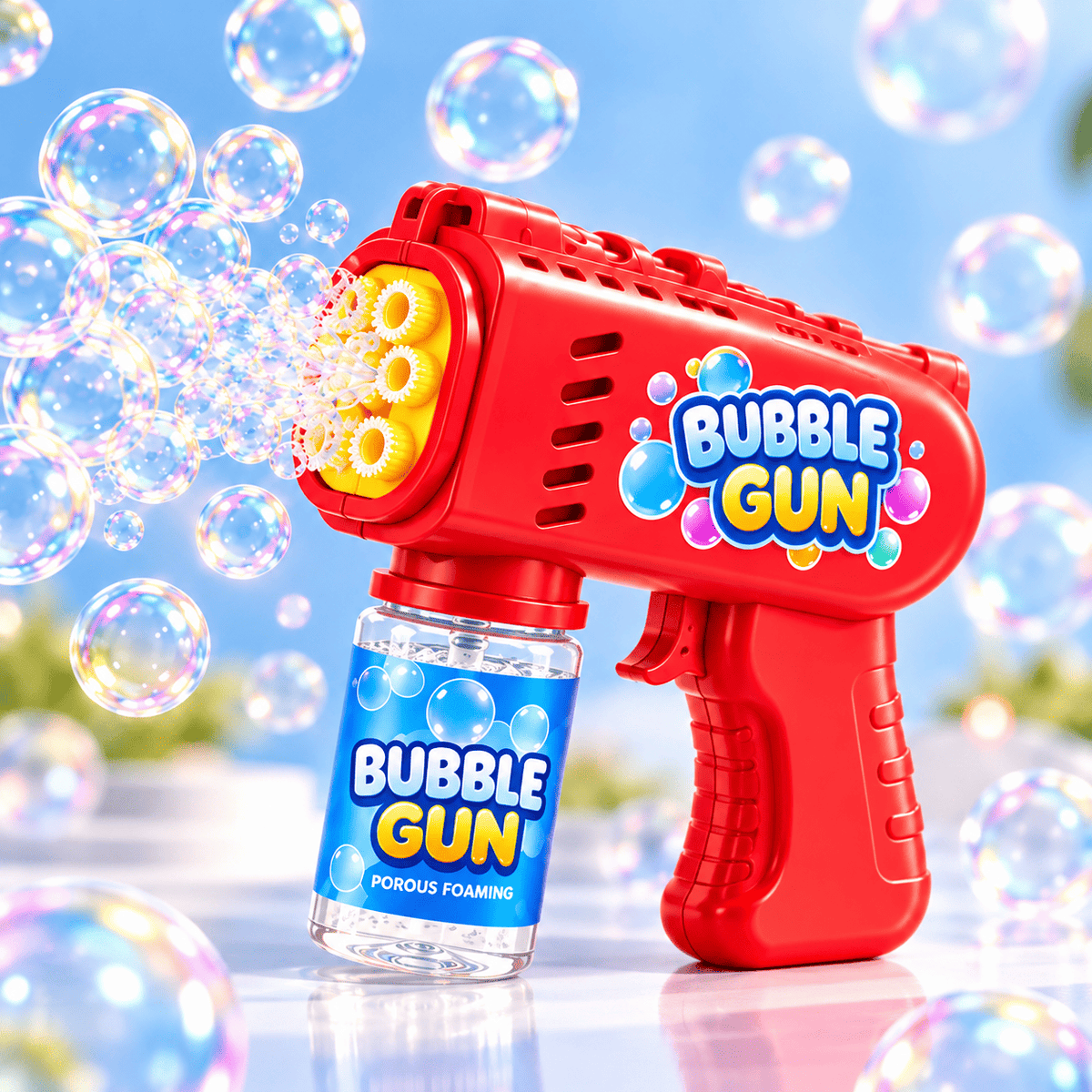 Automatic Bubble Gun for Kids Electric Bubble Blaster Toy with Solution Bottle