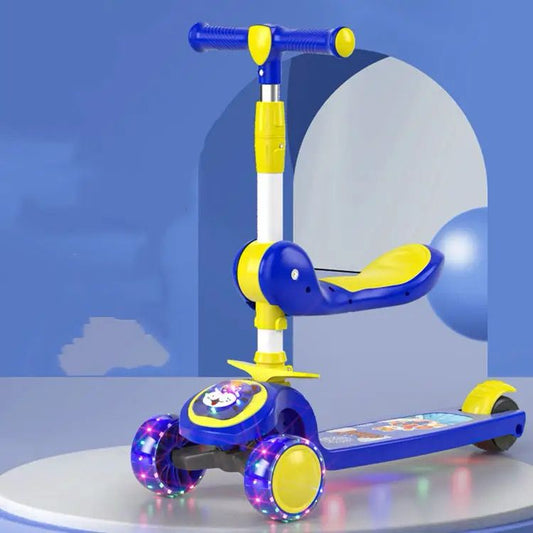 Ride into Fun 3-Wheel Scooty with Lights, Music, and Comfy Seating for Kids 3-12.