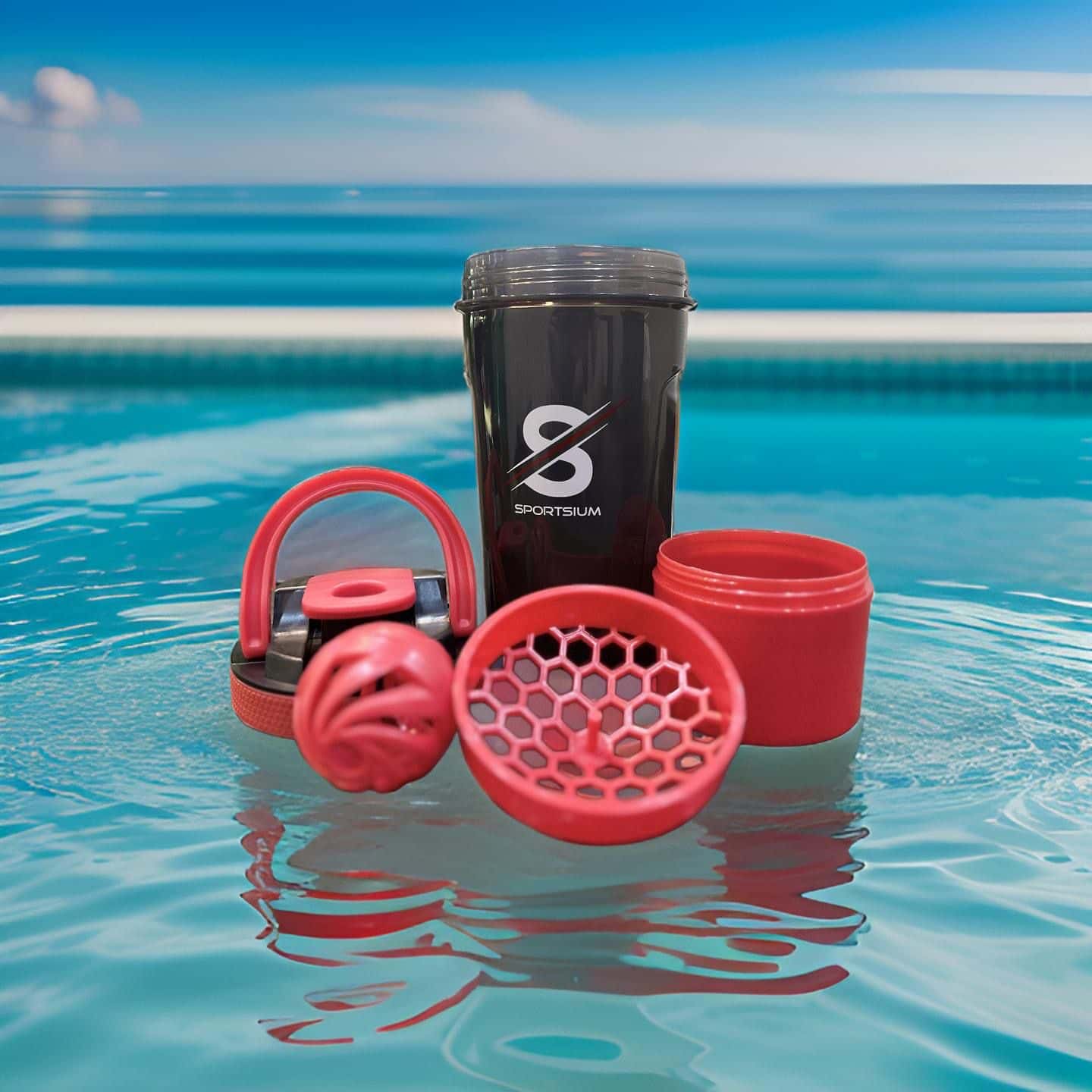 3 in 1 Sportsium Gym Protein Shaker Bottle