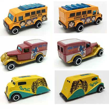 6 Pcs Alloy Die Cast Vehicle Set for Kids – Mini Cars, Bus & Van Toy Pack