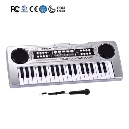37 Keys Electronic Keyboard Piano for Kids with Microphone & USB